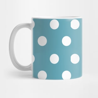 Teal Blue Large Polka Dot Pattern Mug